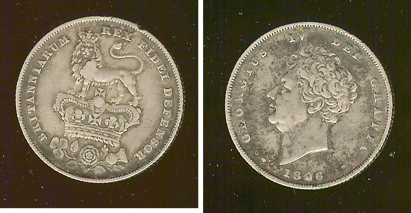 ROYAUME-UNI shilling Georges IV 1826 TB+